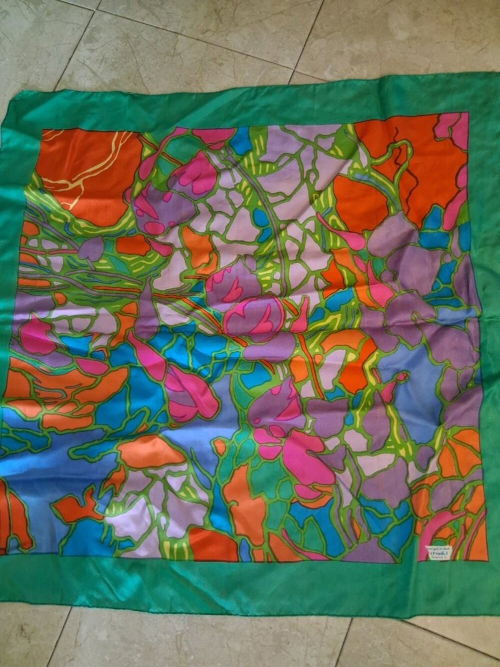 Vintage Liberty Of London 100% Silk Scarf 27"x27" Made In England Paisley
